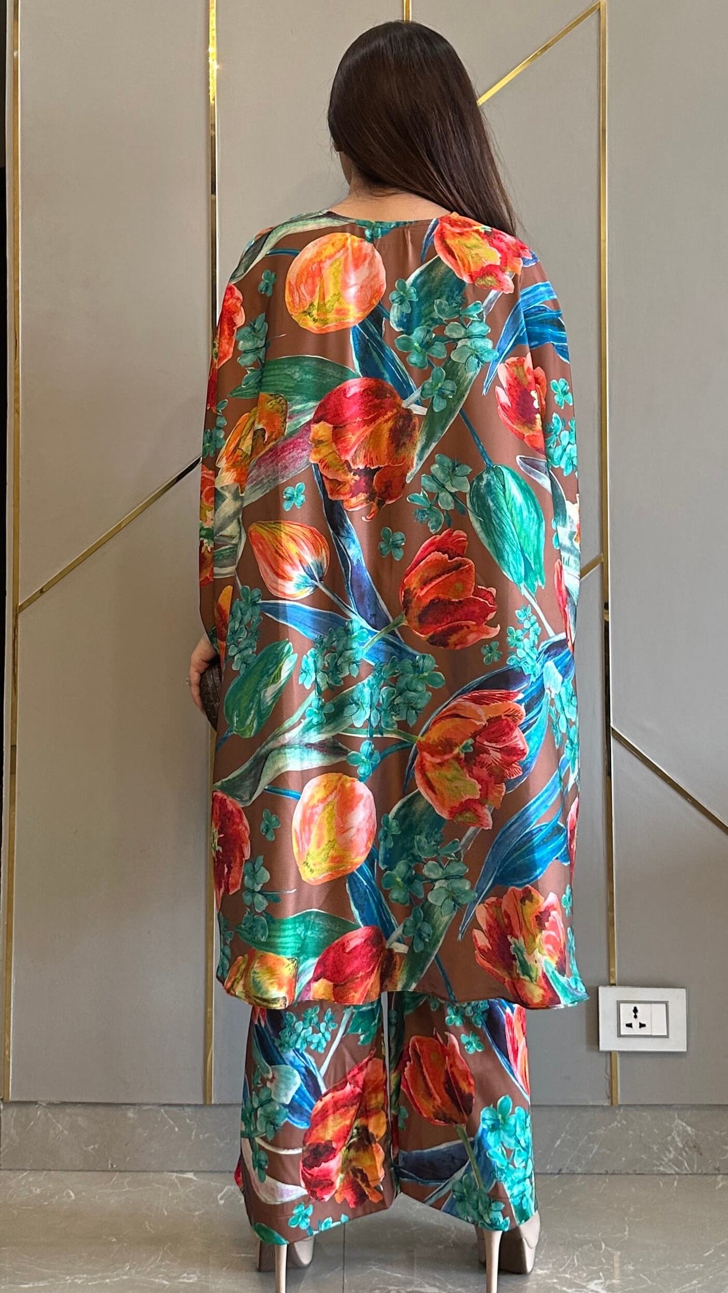 Tropical Brown Flowy Co-ord Set