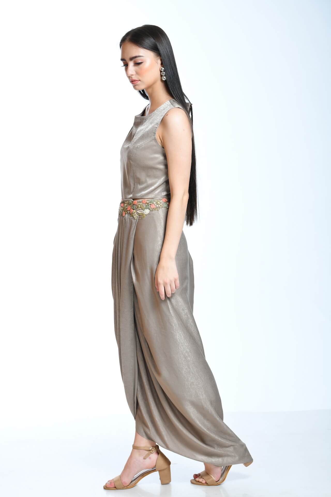 Ash Grey Drape Tunic Dress - kylee