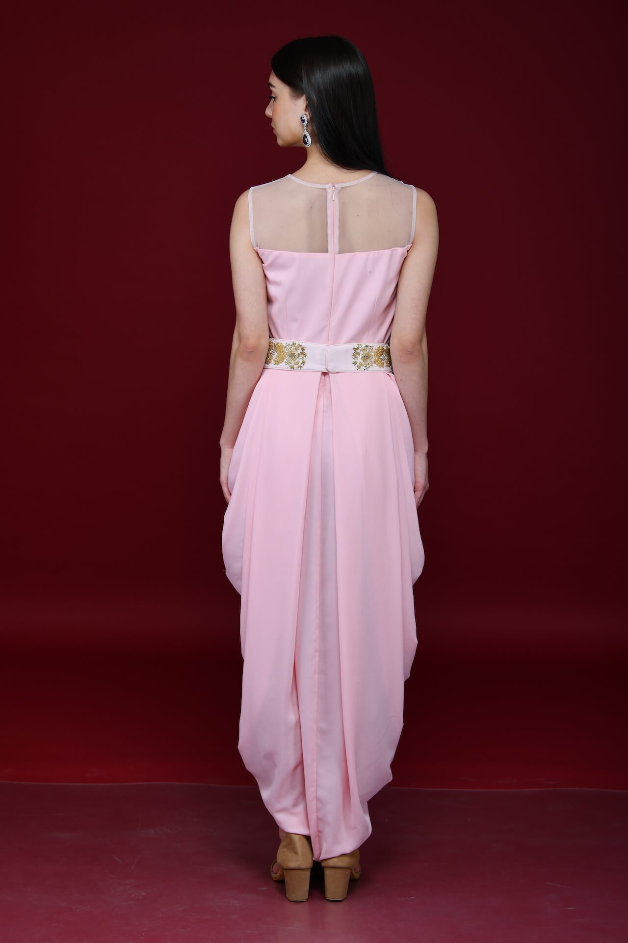 Powder Pink Cowl Tunic Dress - kylee