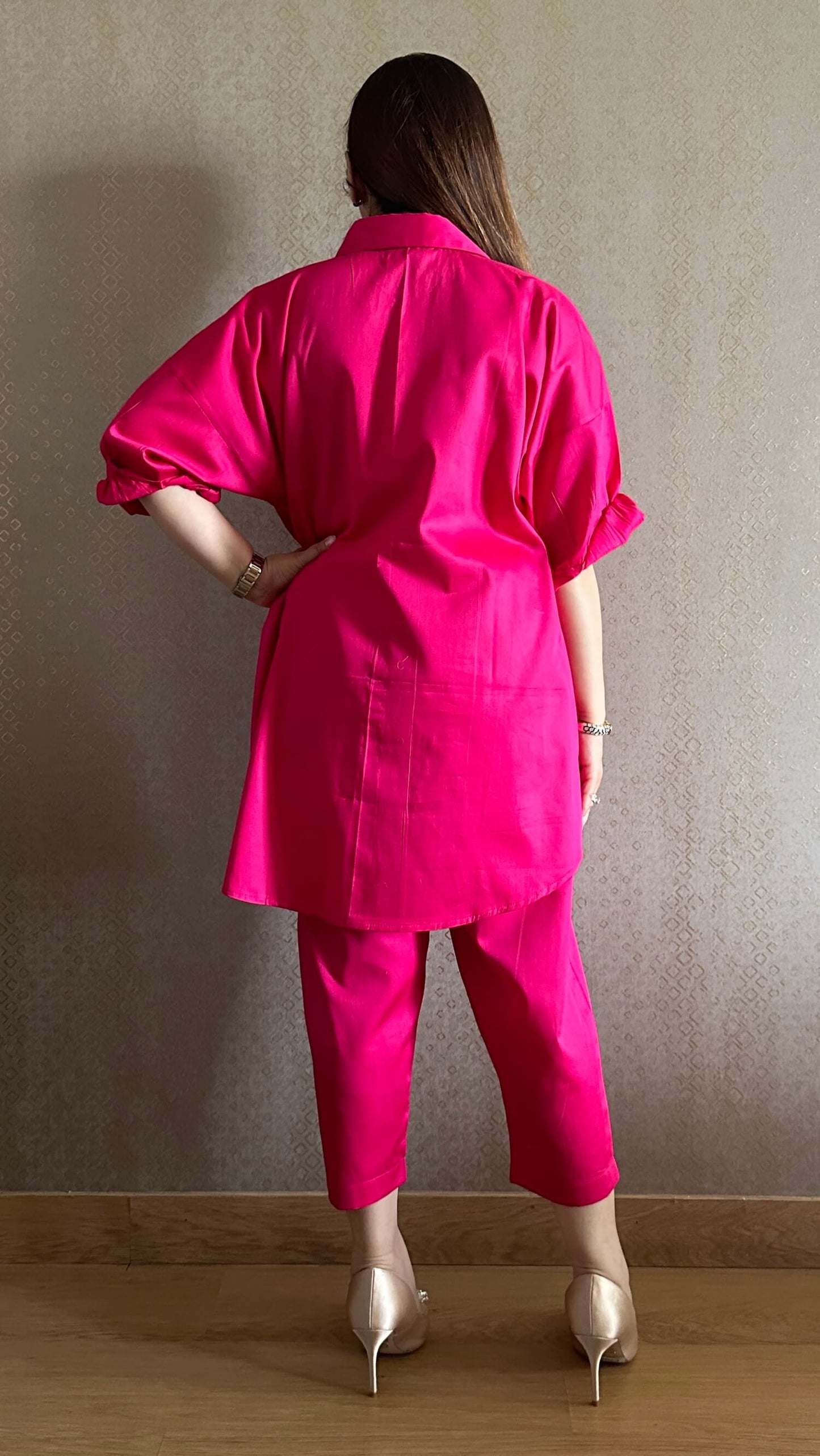 Candy Pink Cotton Co-ord Set