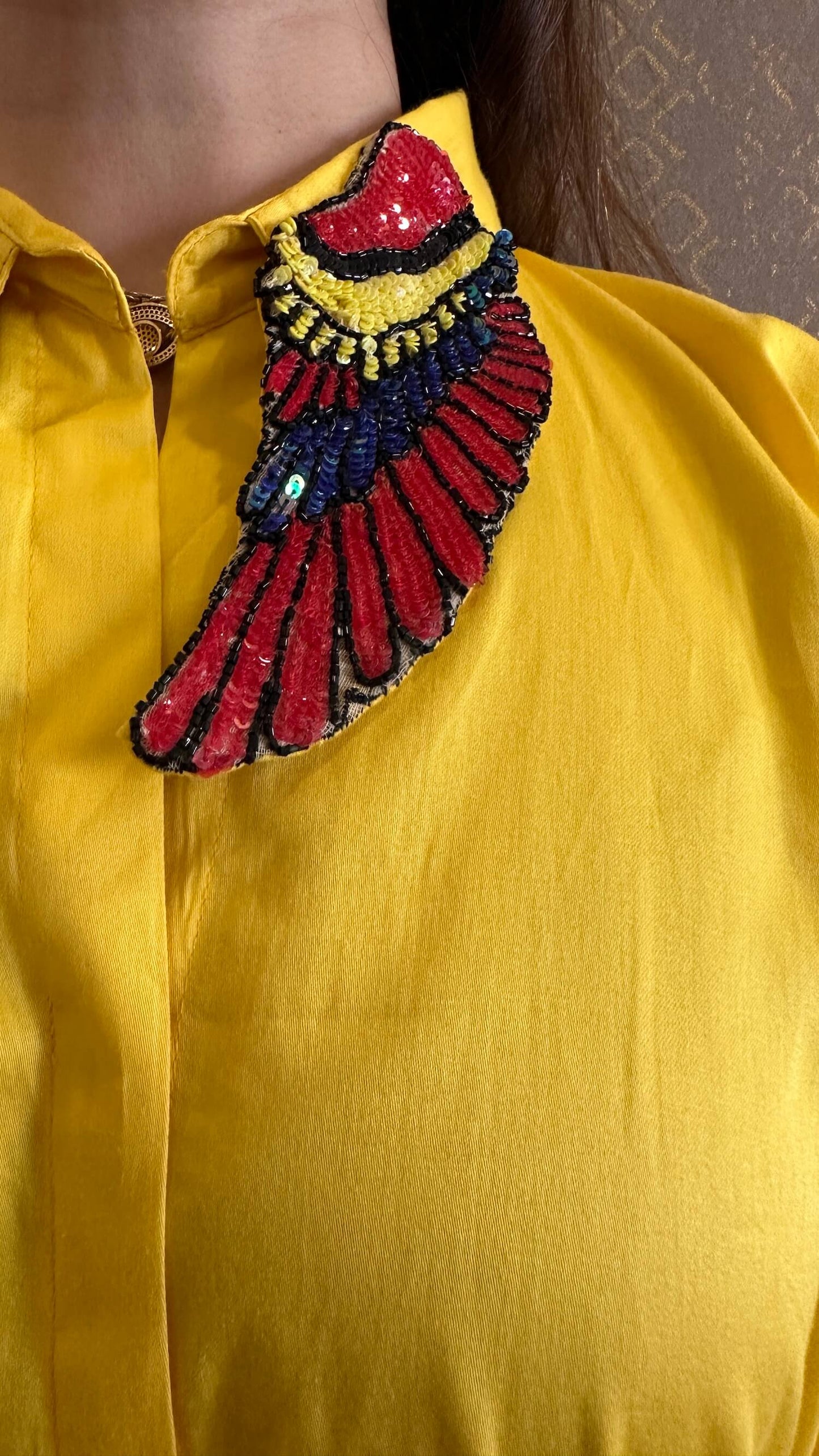 Lemony Yellow Hand Embroidered Angel Co-ord set