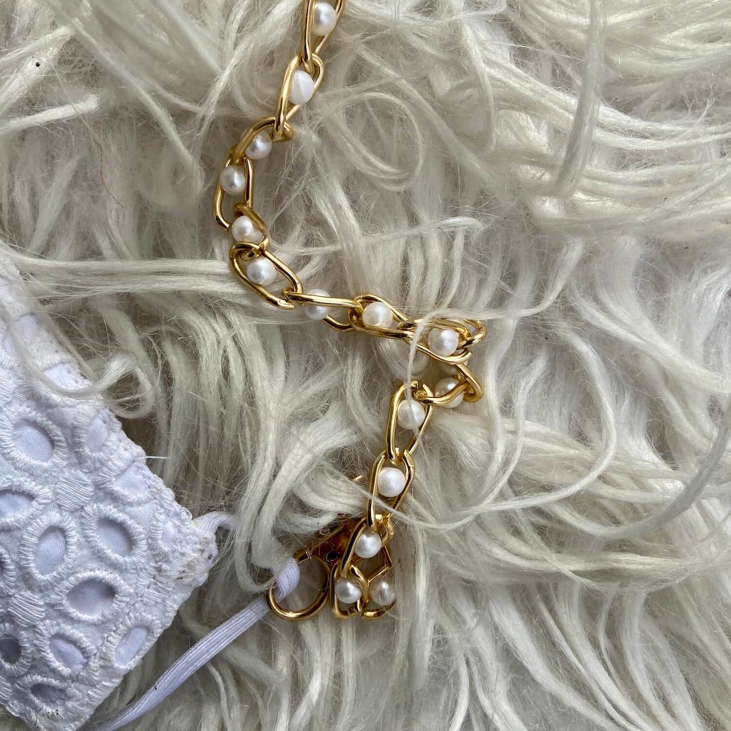 Pearl Mask Chain with Face Mask