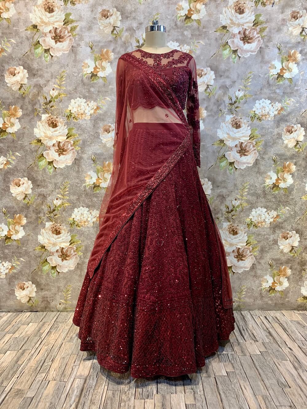 Reddish Maroon lehenga set - kylee