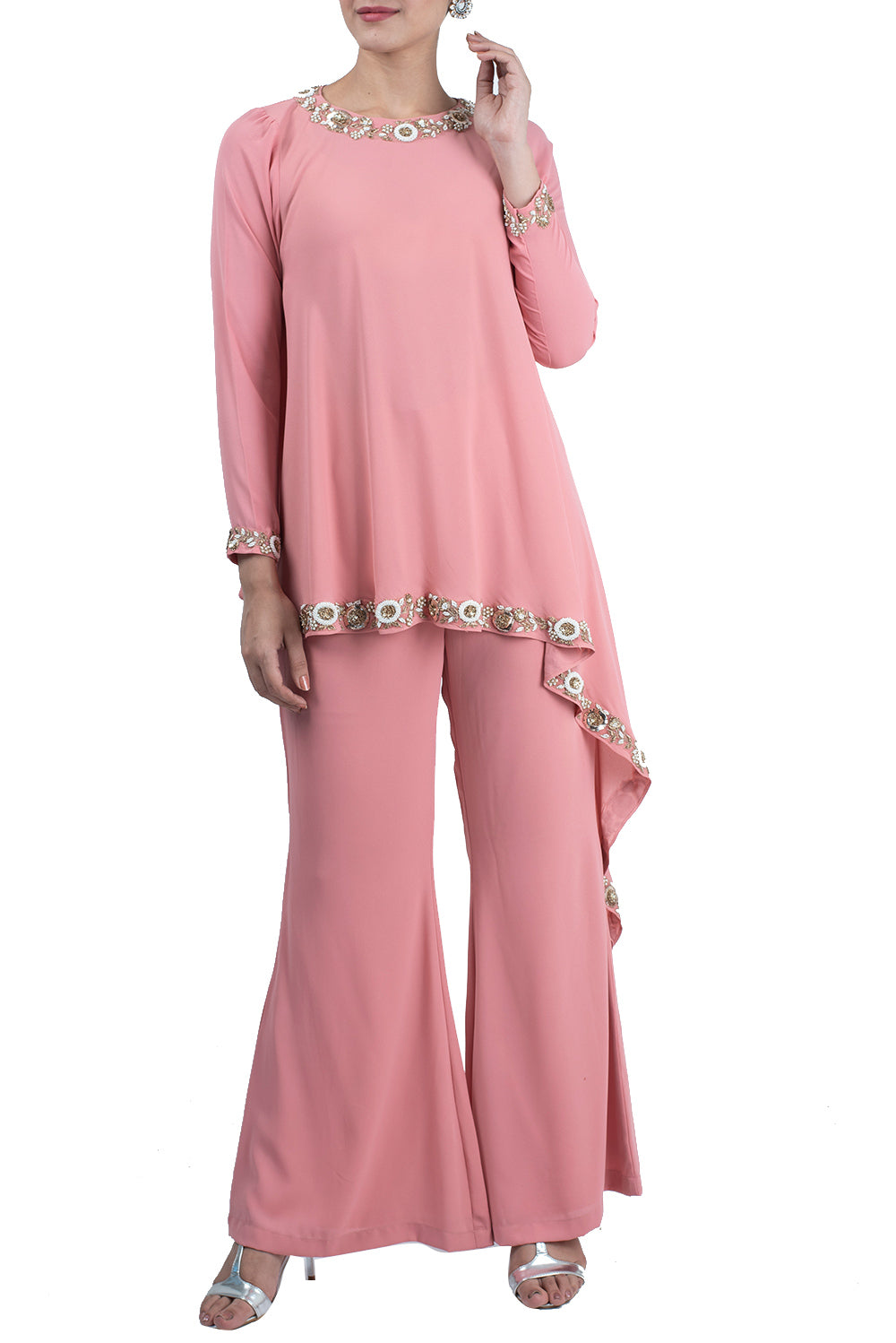 Blush Peach Tunic with Pants - kylee