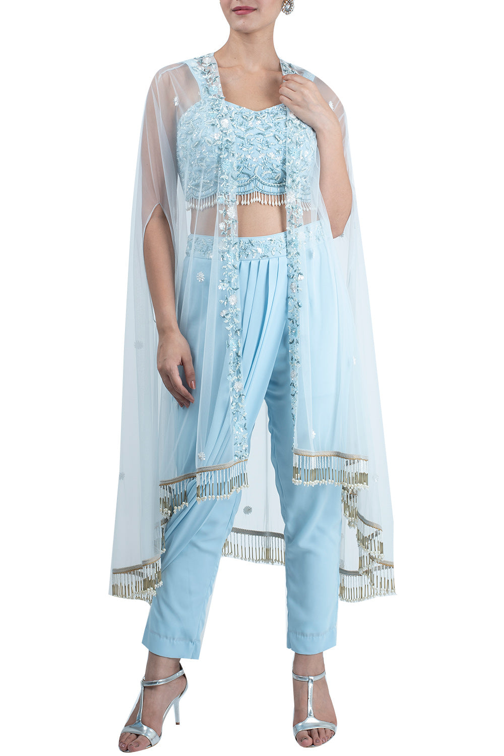 Powder blue cape and pants set - kylee