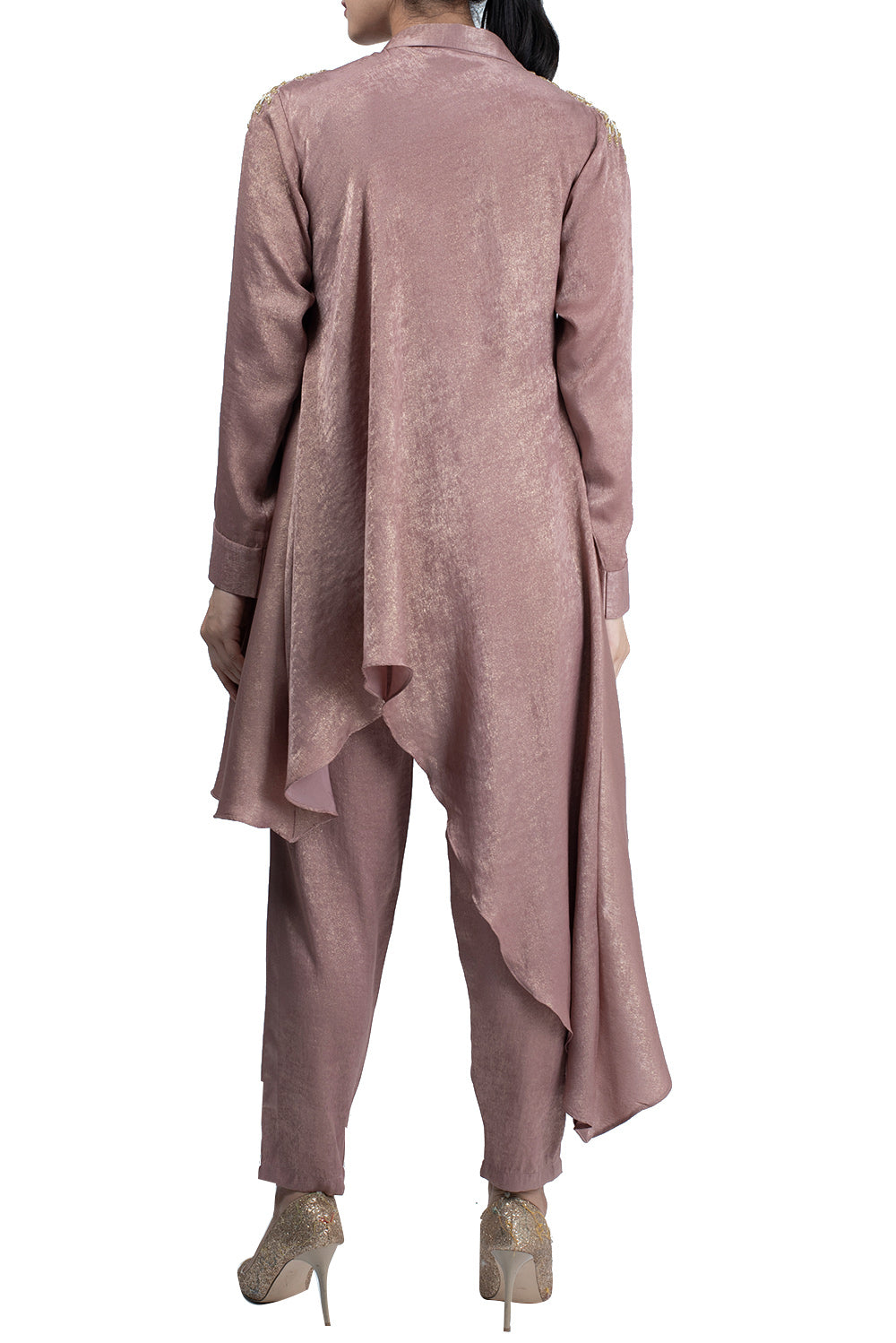 Dusty Rose Flared Tunic with Pants - kylee