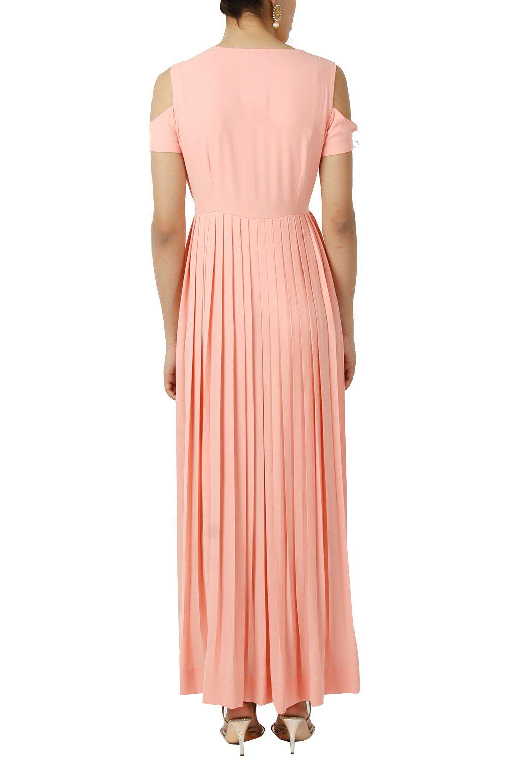 Pastel Pink Pleated Gown - kylee