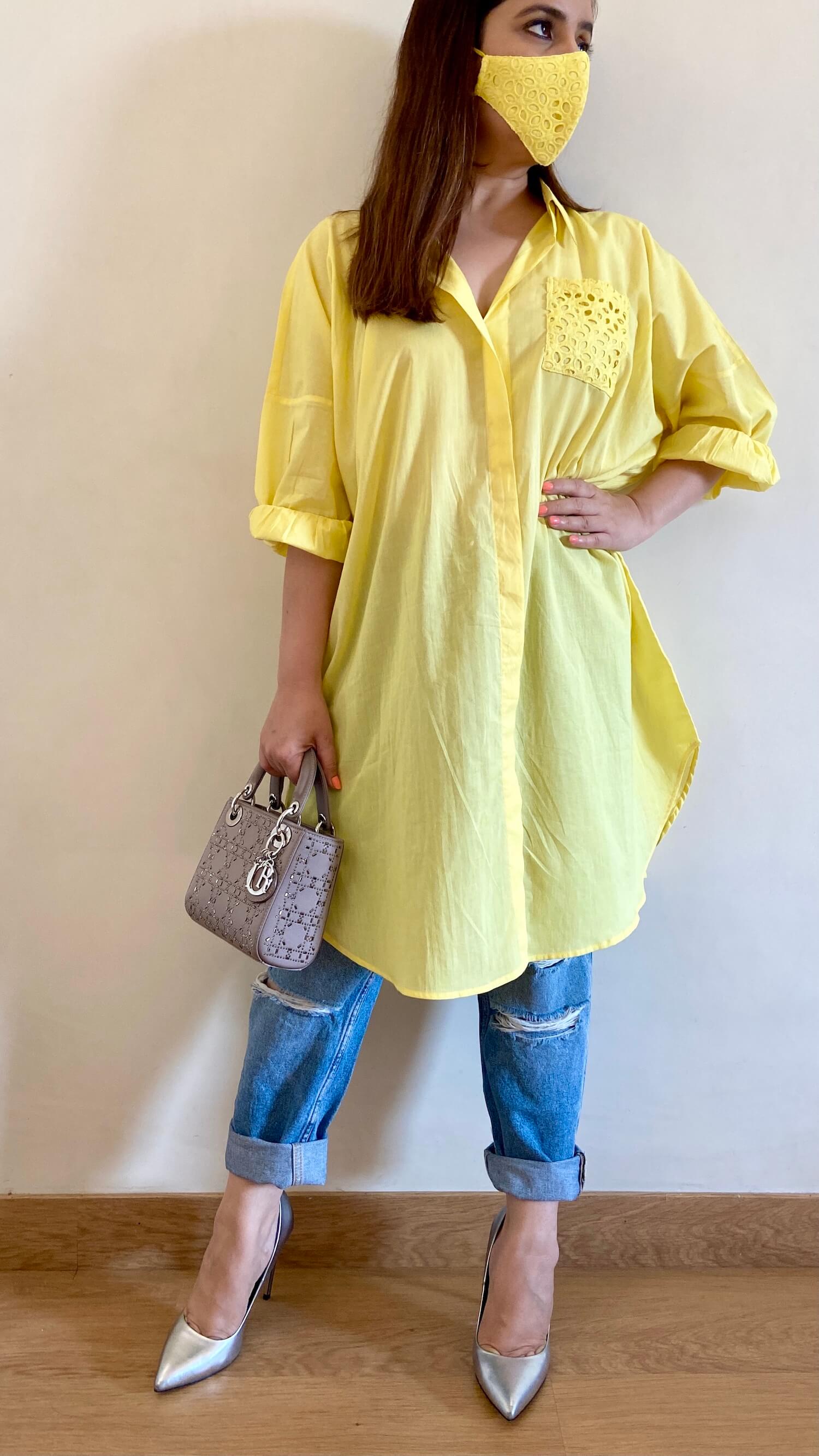 Long sales yellow shirt