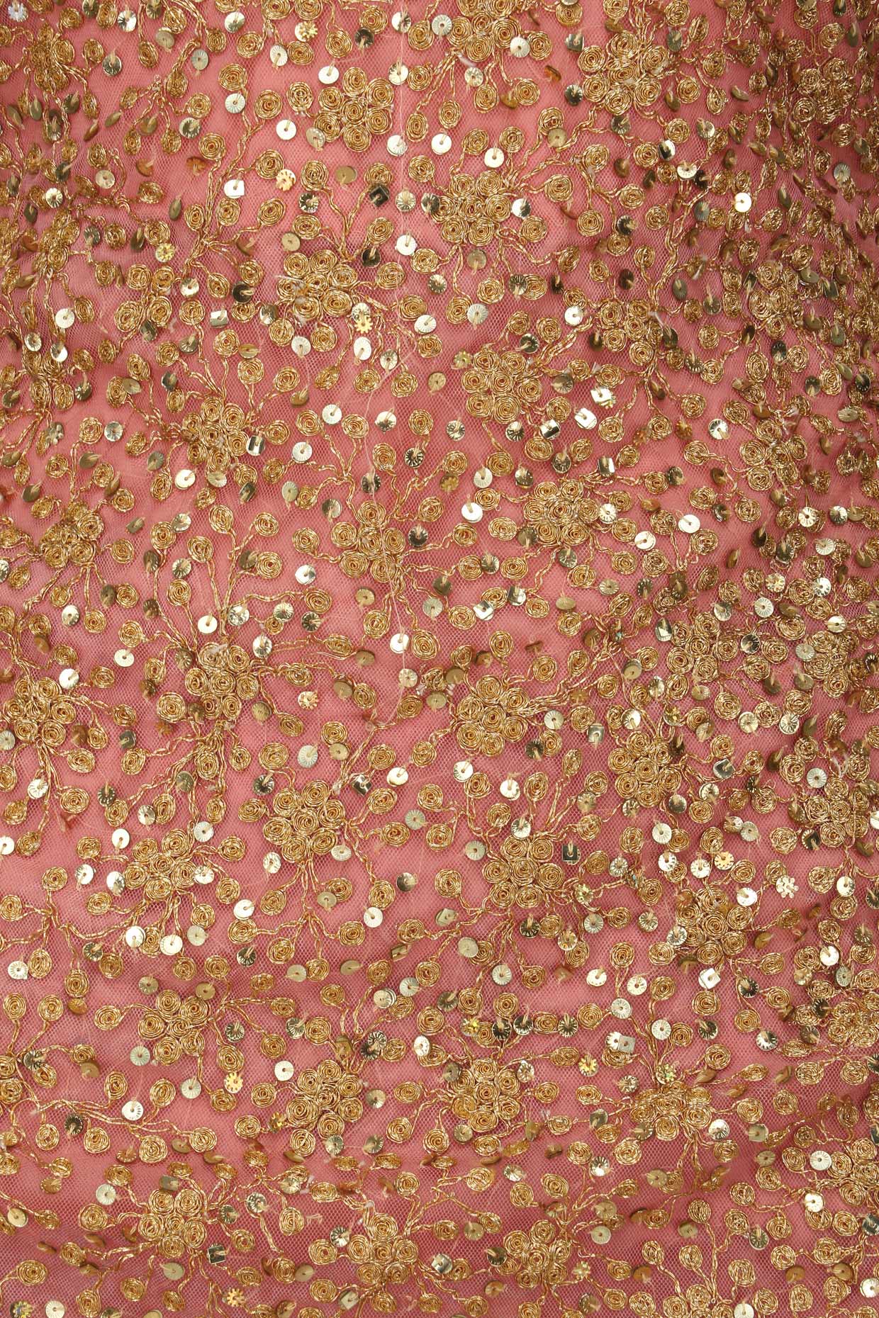 Salmon Pink Sequinned Kurta with Red Sharara Pants - kylee