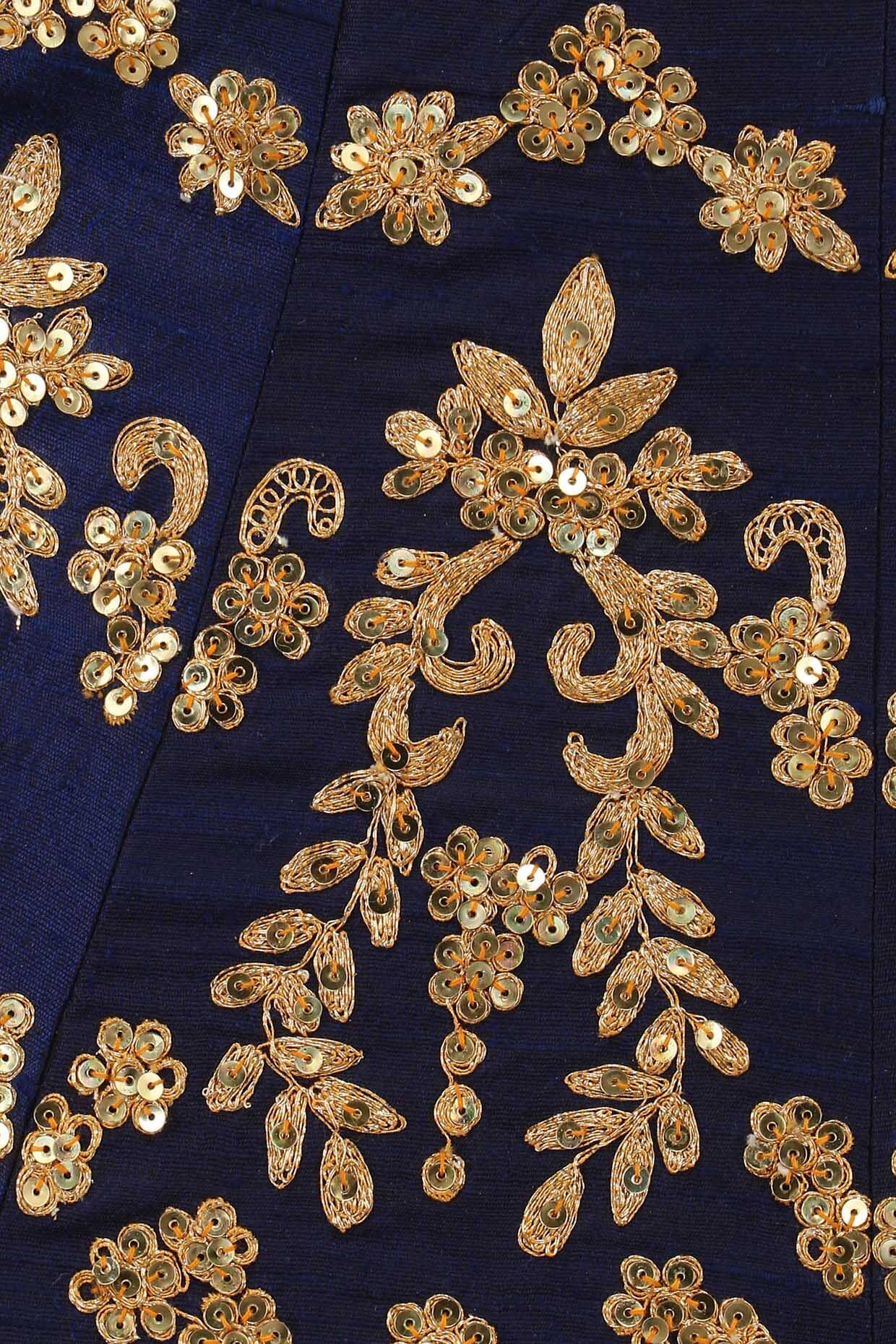 Navy and Gold Embroidered Lehenga Set - kylee