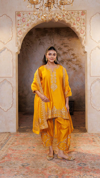 Mustard Noor Chanderi Silk Suit