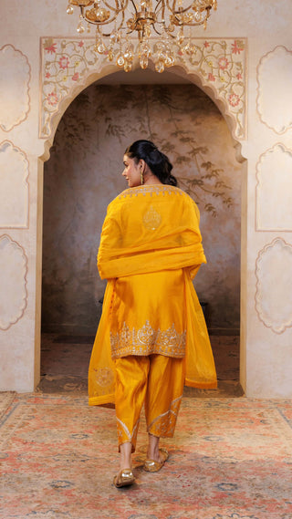 Mustard Noor Chanderi Silk Suit