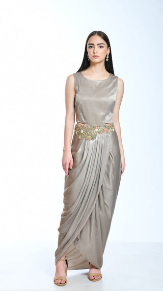 Ash Grey Drape Tunic Dress