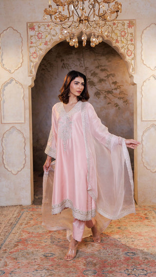 Blush Pink Rohini Kurta with Farshi Salwar