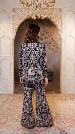 Black Adaa Embroidered Coord Set
