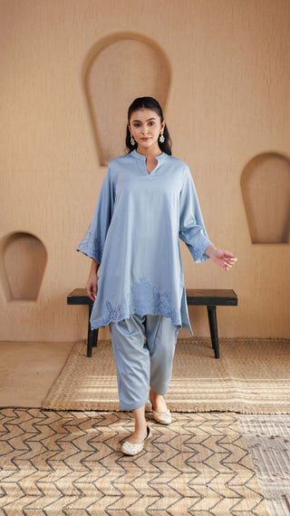 Pastel Blue Tara Cotton Co-ord Set