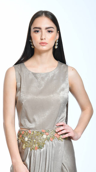Ash Grey Drape Tunic Dress