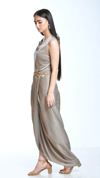 Ash Grey Drape Tunic Dress