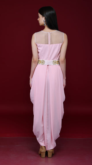 Powder Pink Cowl Tunic Dress