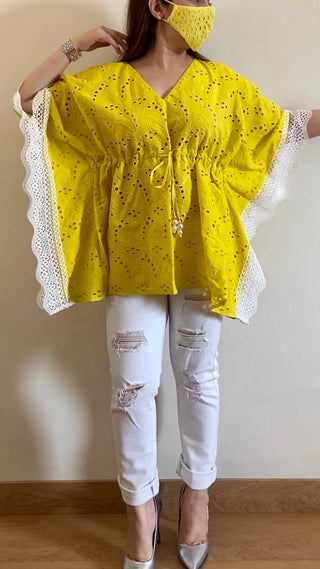 Sunshine Yellow Kaftan Top (Freesize)