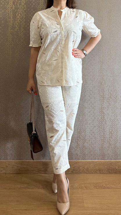 Ivory Embroidered Co-ord Set