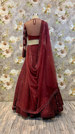 Reddish Maroon lehenga set