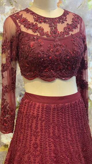 Reddish Maroon lehenga set