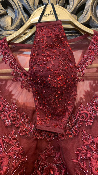 Reddish Maroon lehenga set