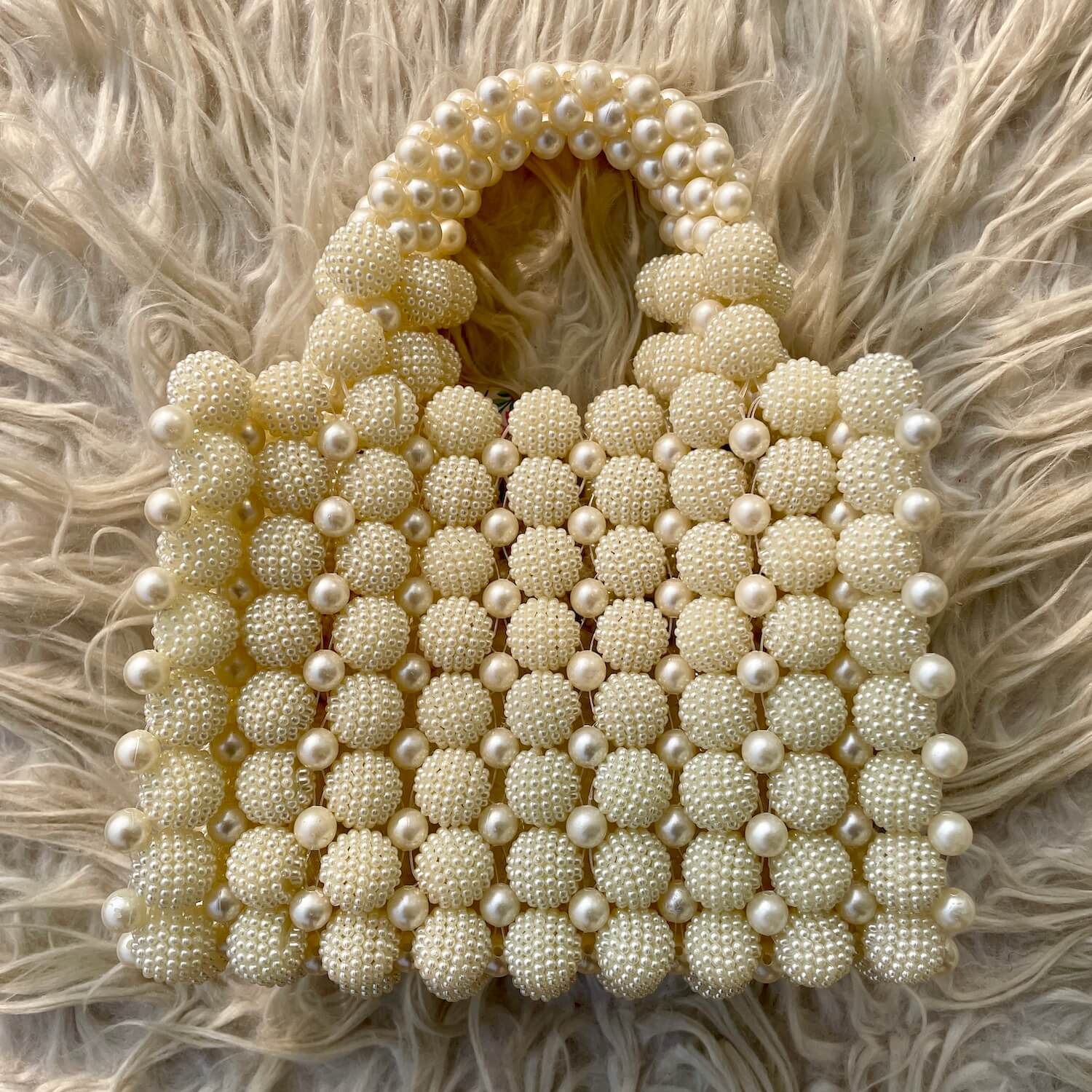 Vintage LA REGALE´ Beaded Purse w/ Box New York Ivory Sequins Faux Pearls 7  x 4 | eBay
