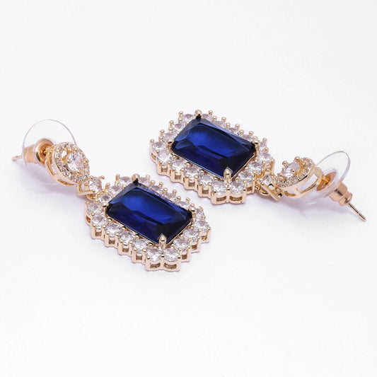 Blue Zirconia Dangle Earrings