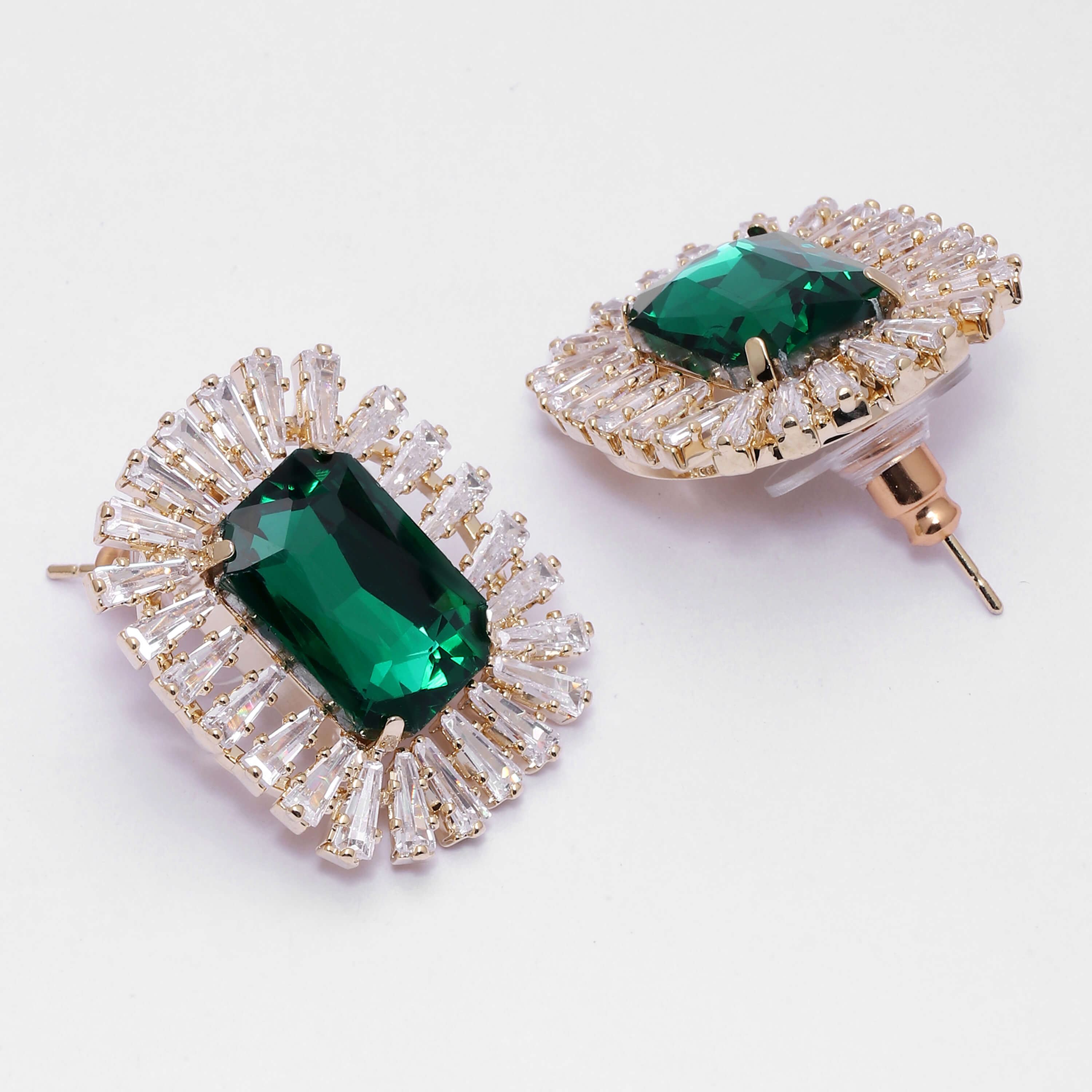 Green Stone Stud Earrings | SHEIN IN