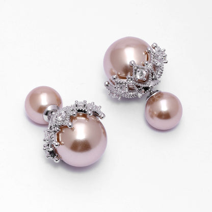 Bronze Pearl Royalty Stud Earrings