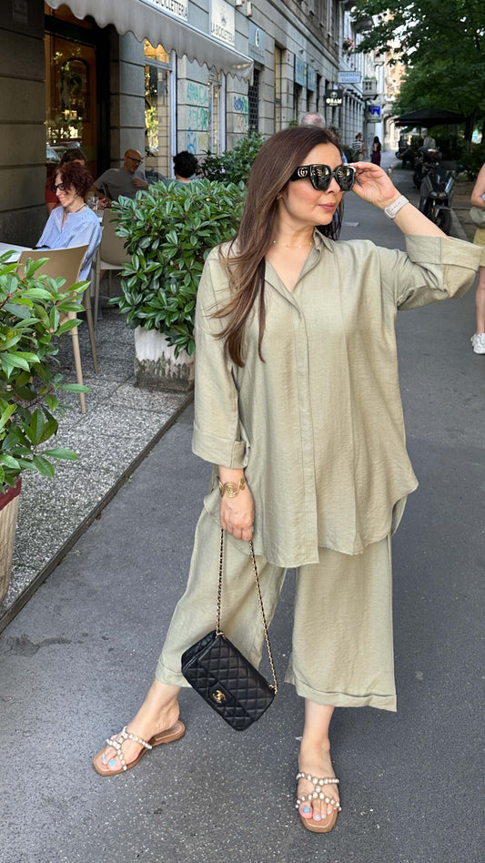 Sage Green Linen Co-ord Set