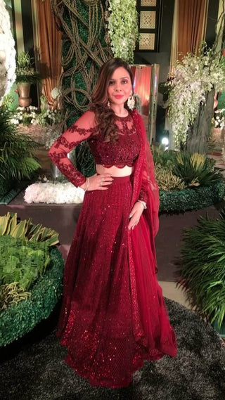 Reddish Maroon lehenga set