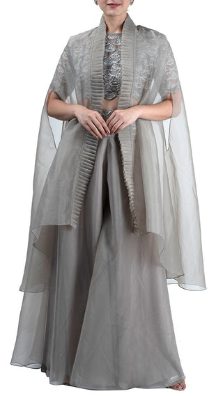 Ash grey cape set