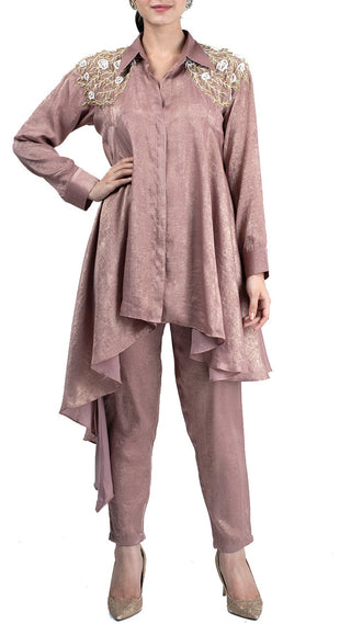 Dusty Rose Flared Tunic with Pants