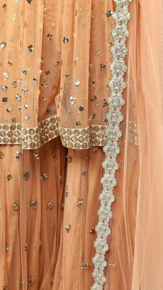 Ochre Thread Embroidered Sharara Set