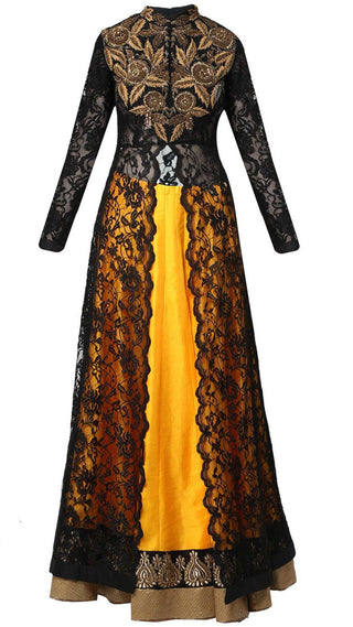 Yellow Hand Embroidered Lehenga Set