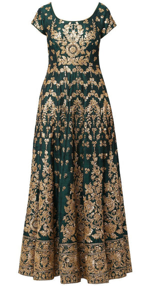 Green Dabka Embroidered Anarkali Set