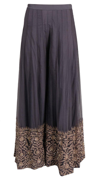 Deep Grey Emroidered Sharara Suit