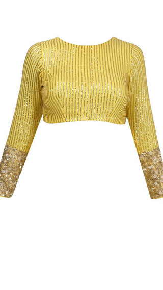 Yellow Embellished Garara Saree