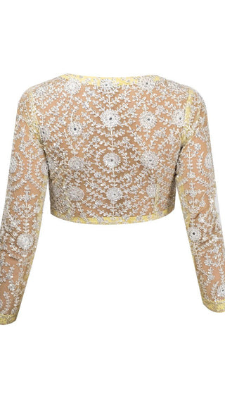 Lemon Yellow Embroidered Lehenga Set