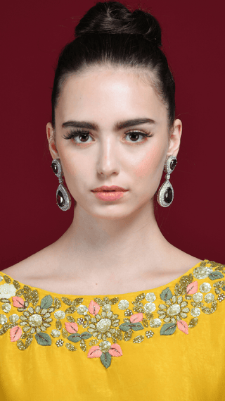 Mustard Yellow Hand Embroidered Co-ord Set