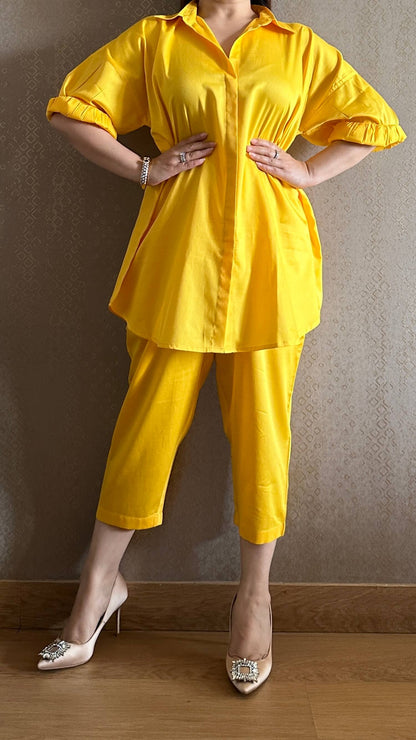 Lemony Yellow Cotton Co-ord Set