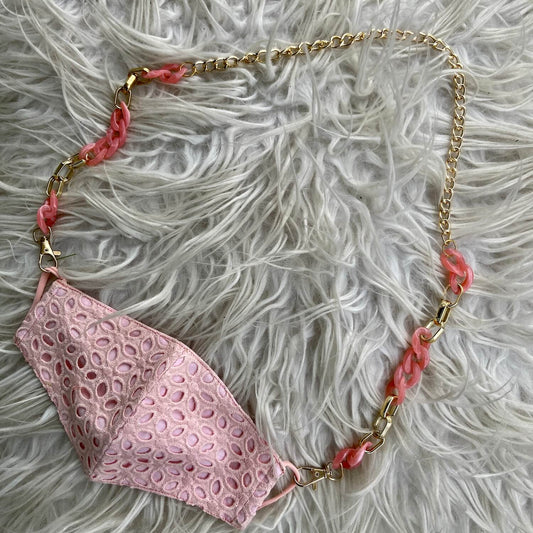 Hot Pink Mask Chain with Face Mask