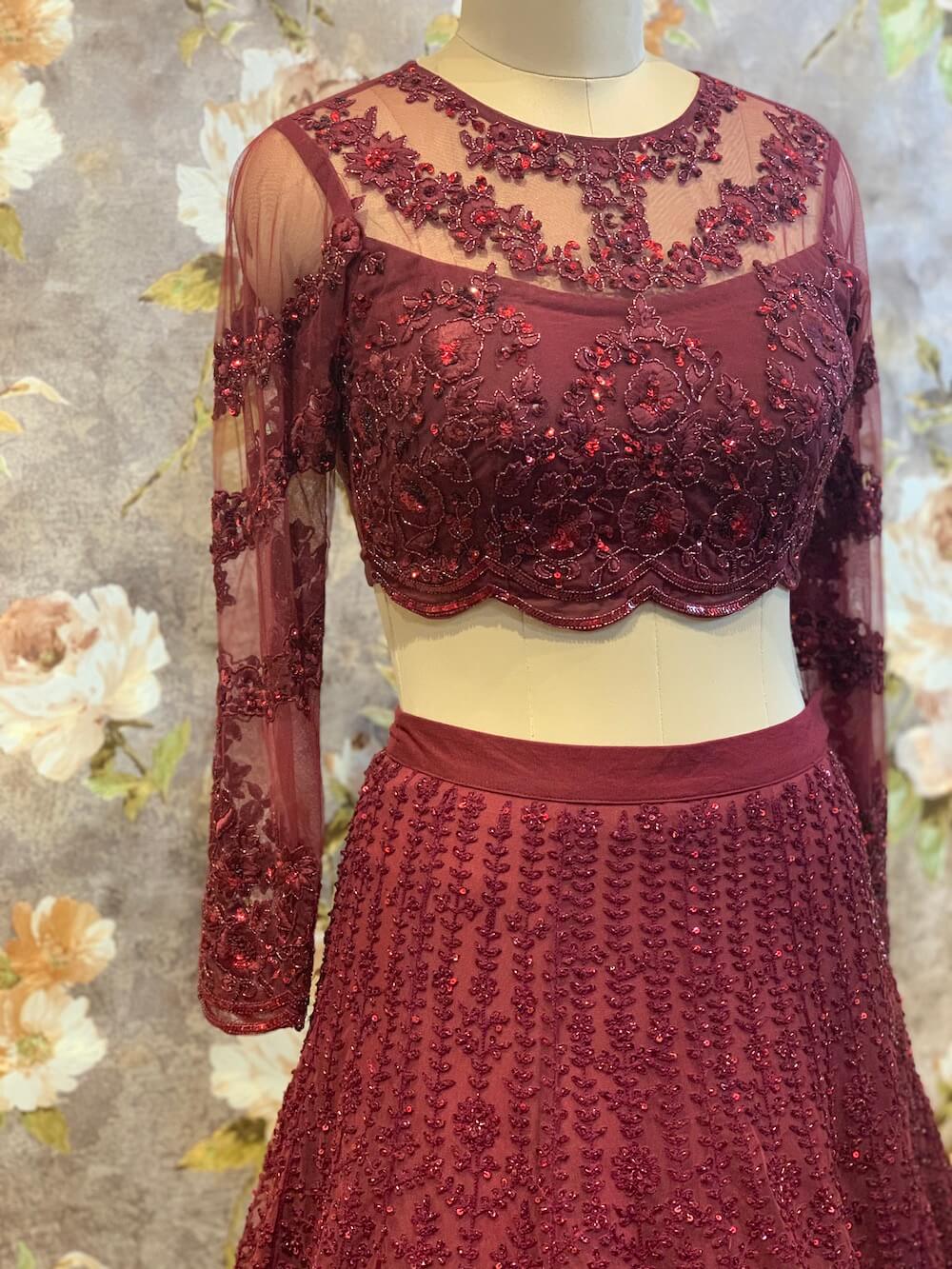 Reddish Maroon lehenga set - kylee