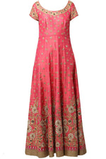 Load image into Gallery viewer, Pink Aari Work Anarkali Set - kylee
