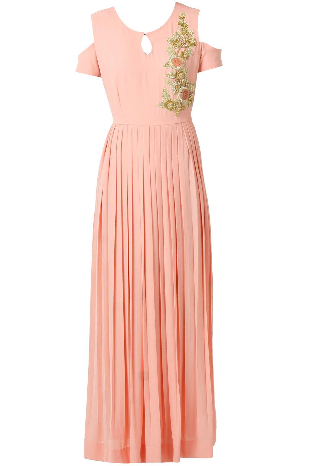 Pastel Pink Pleated Gown - kylee