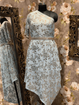 Chikankari One Shoulder Off Tunic Dress, Powder Blue - kylee