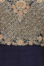 Load image into Gallery viewer, Navy and Peach Embroidered Anarkali Set - kylee
